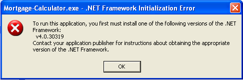 NET Framework Error